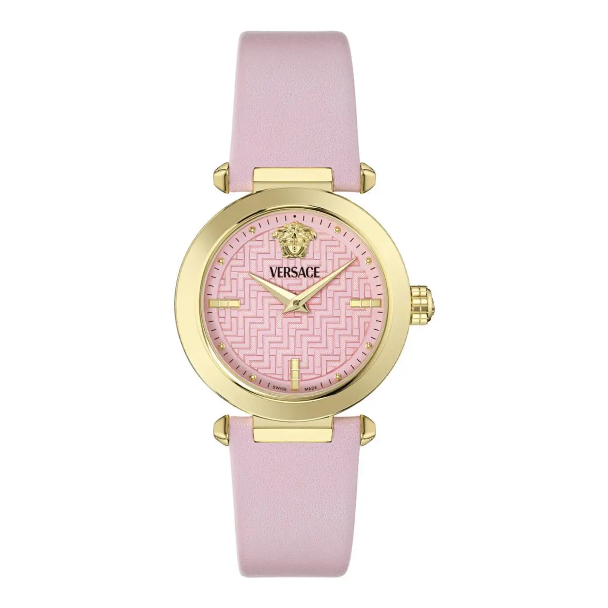 Versace Greek Women’s Watch Swiss Made Luxury Designer Watch with Pink Greca