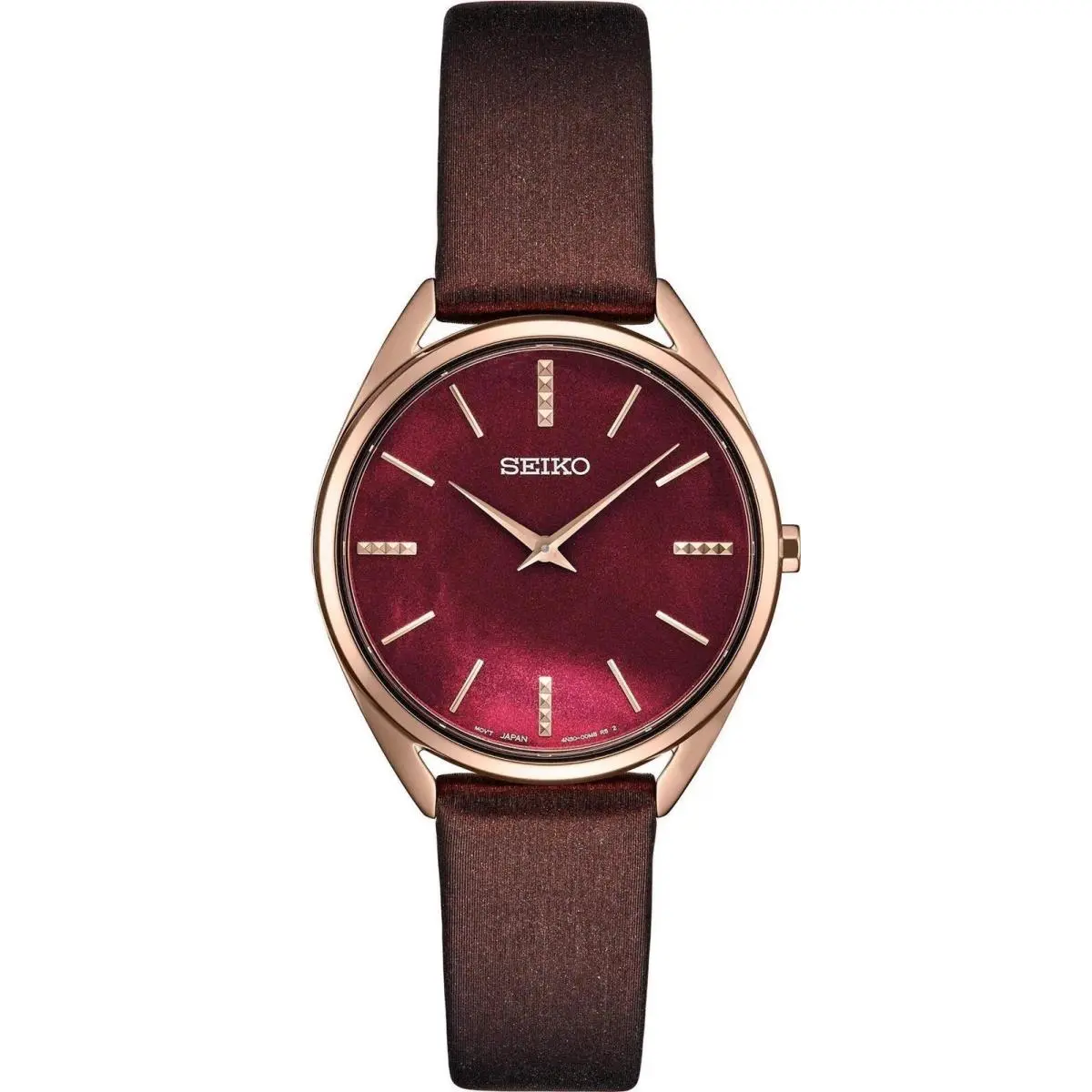 Essentials Quartz Bordeaux Dial Ladies Watch SWR082 by Seiko
