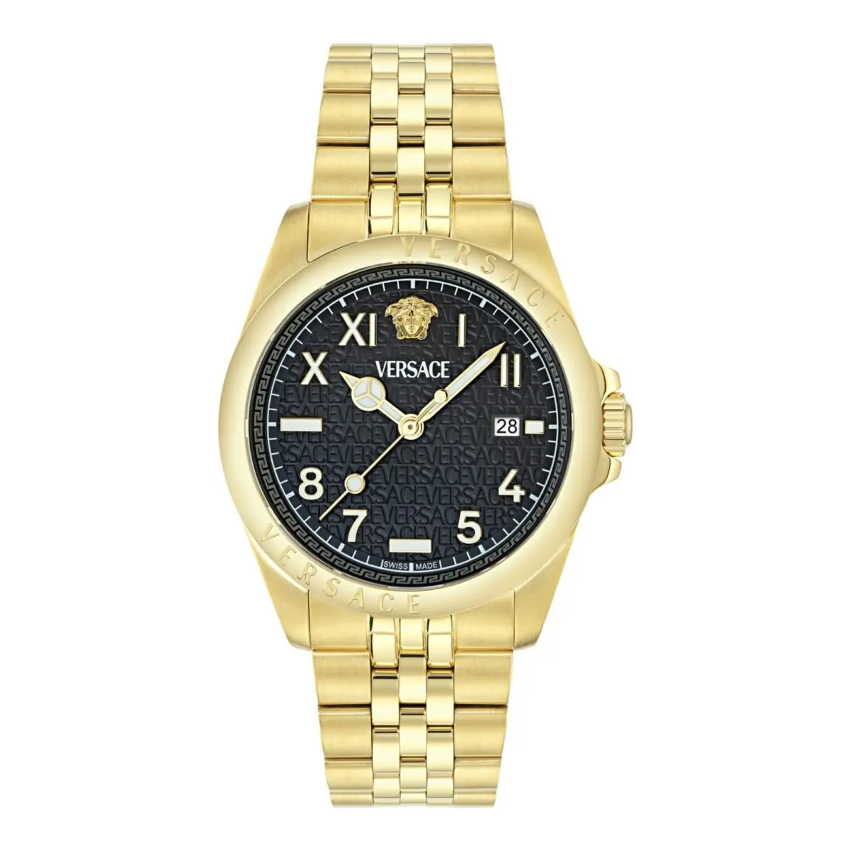 Versace Mens Gold 41mm Bracelet Fashion Watch