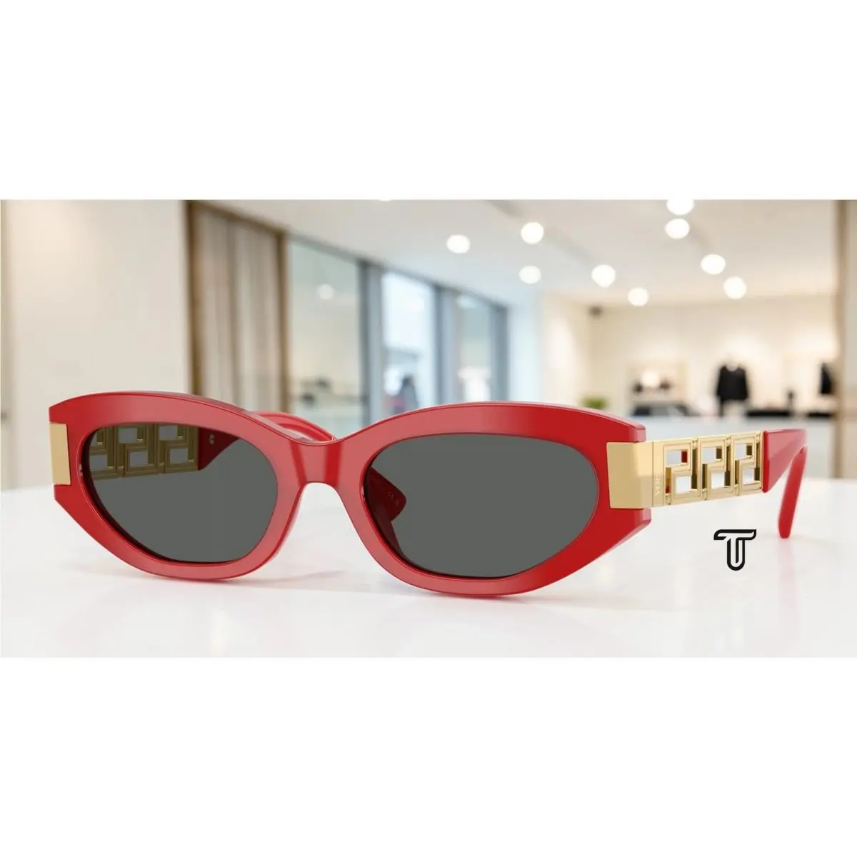 Versace VE4501F 554287 Full Red Dark Grey 54 mm Women`s Sunglasses
