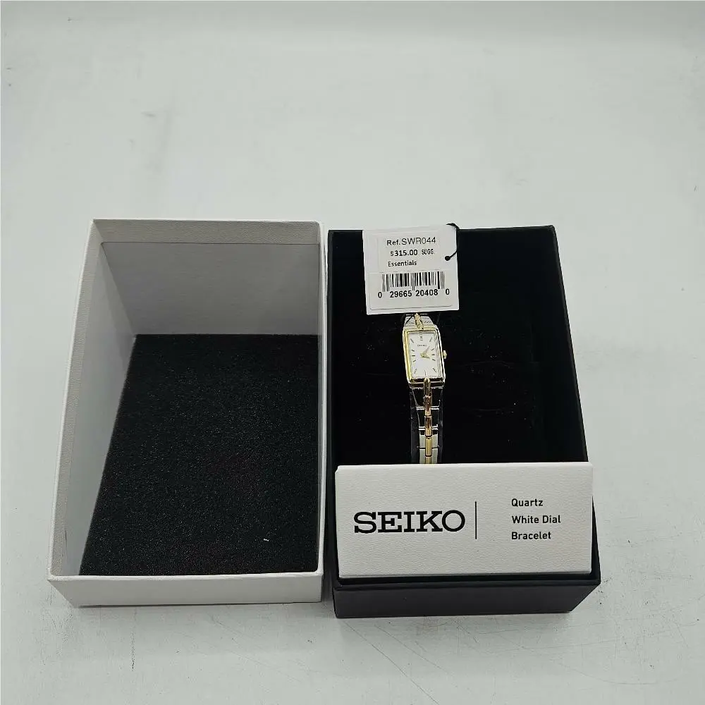 Essentials White Dial Two-tone Stainless Steel Women`s Watch SWR044 by Seiko