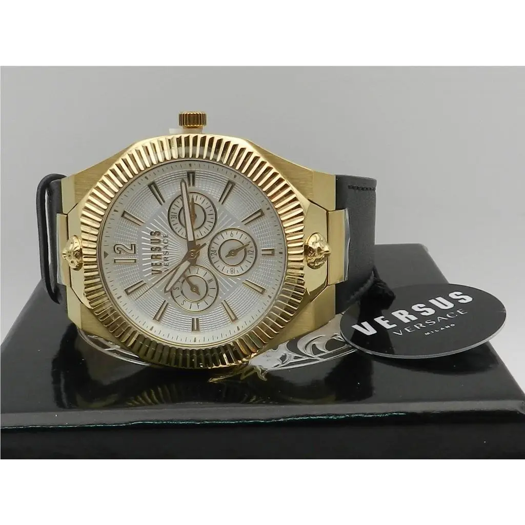 Versus  Men`s Multifunction Quartz Echo Park Black Leather Strap 42mm by Versace