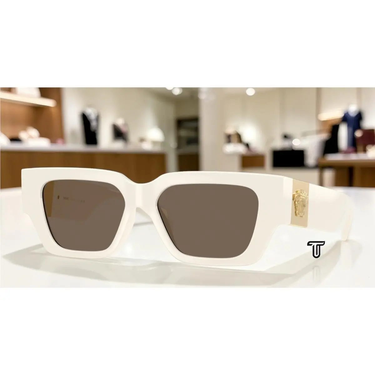 VE4497U 314 73 White Brown 53 mm Women`s Sunglasses by Versace