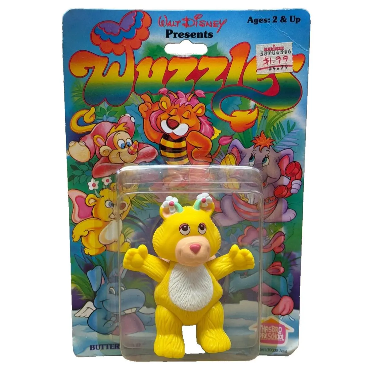 Vtg 1984 Hasbro Disney Wuzzles Butterbear Figure 70341 Moc
