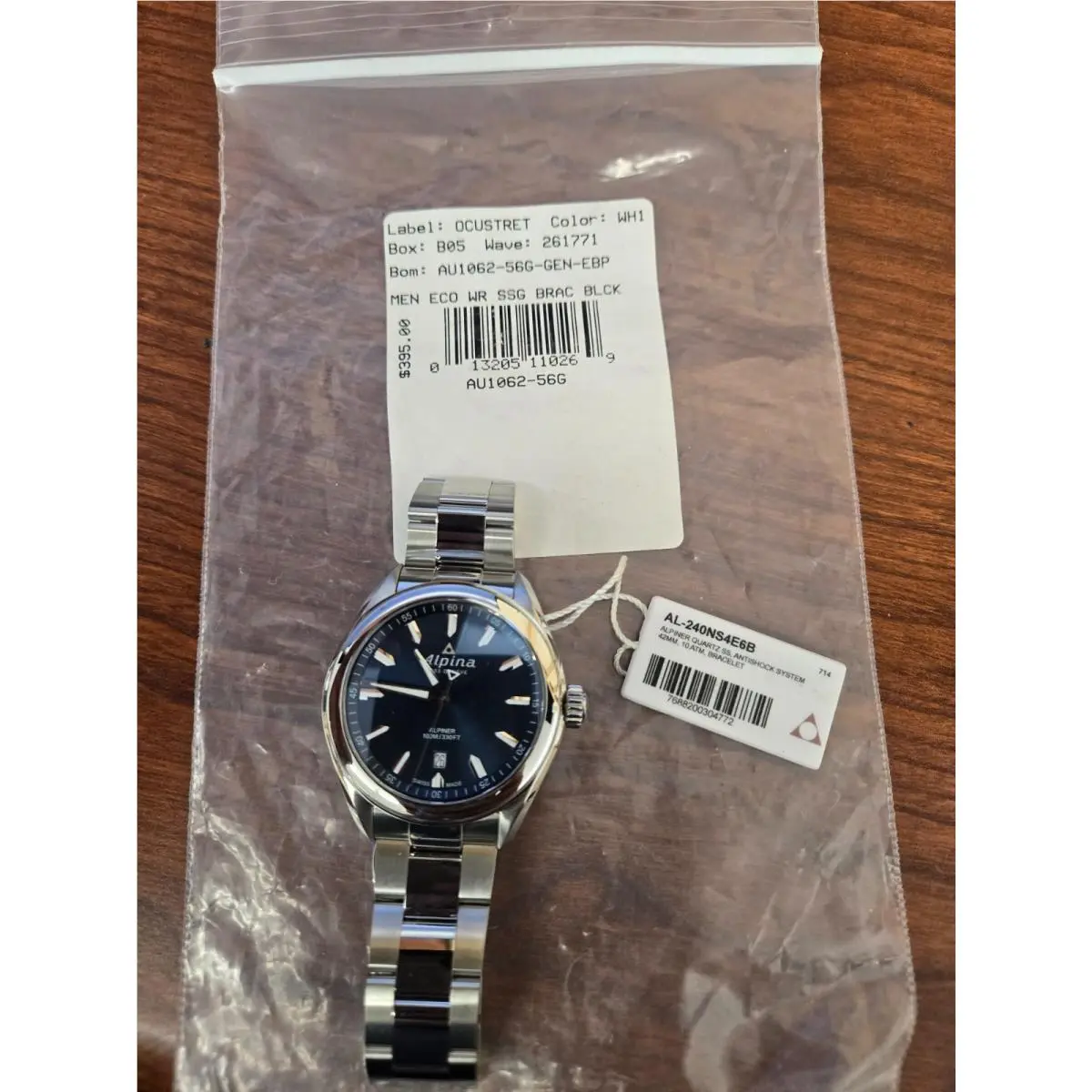 Alpina Men`s Alpiner Swiss Quartz Sport Watch AL-240NS4E6B Blue Face