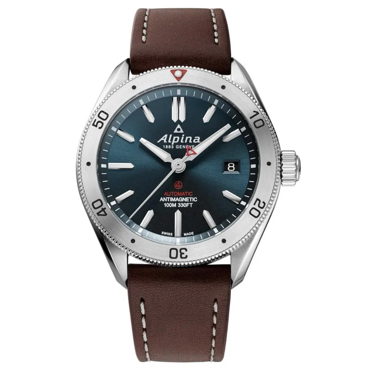 Alpina Mens Alpiner Automatic Silver Stainless Steel Case and Brown