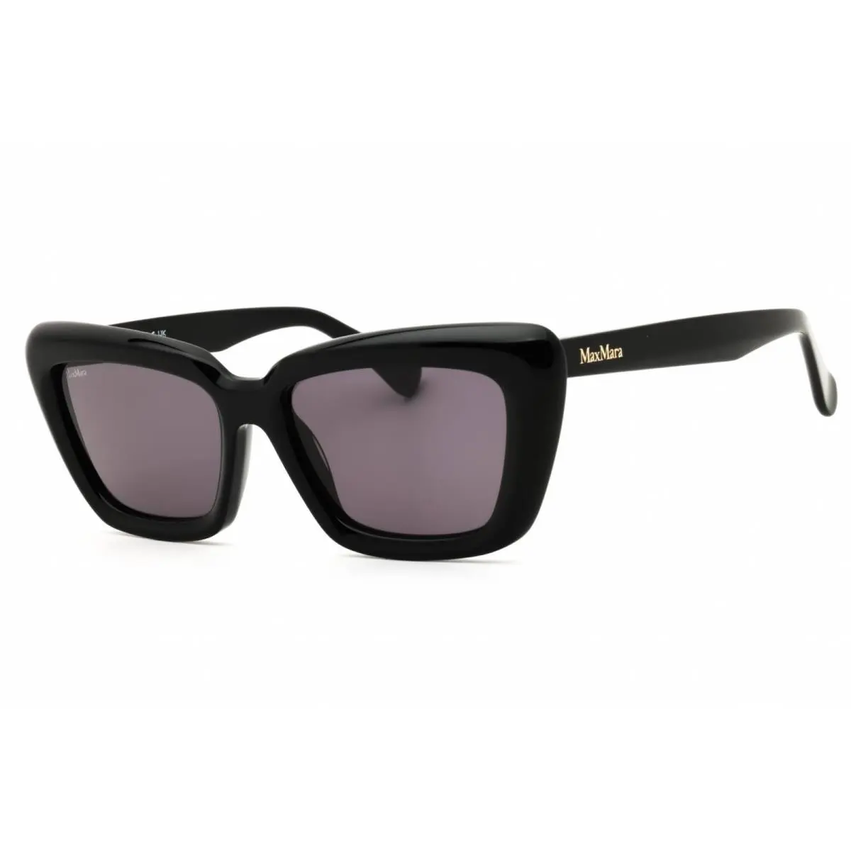 Women`s Sunglasses Shiny Black Acetate Full Rim Cat Eye MM0171 01A by Max Mara