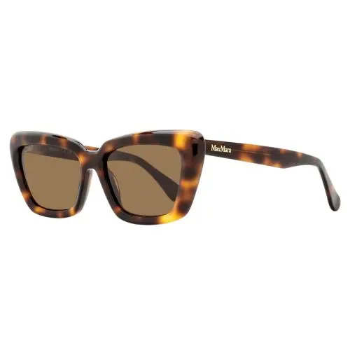 Max Mara Tapered Rectangular Sunglasses MM0171 52E Havana 54mm