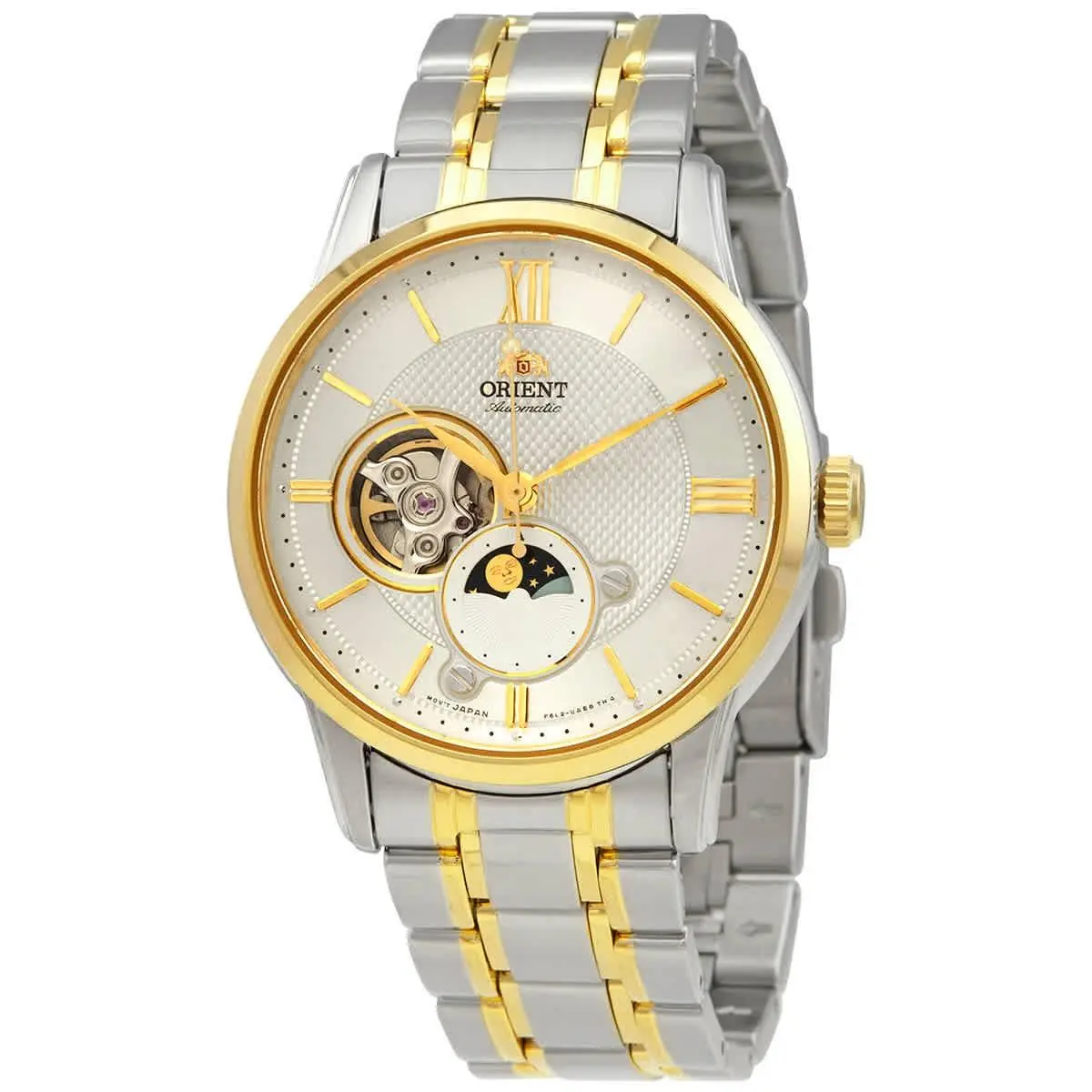 Orient Sun Moon Automatic Silver Dial Men`s Watch RA-AS0007S10B