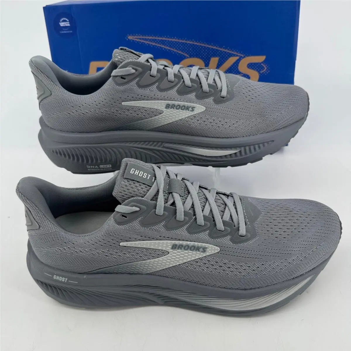 Brooks Ghost 17 Mens 11.5 Running Shoes Gray Oyster Mushroom 110442 1D 041
