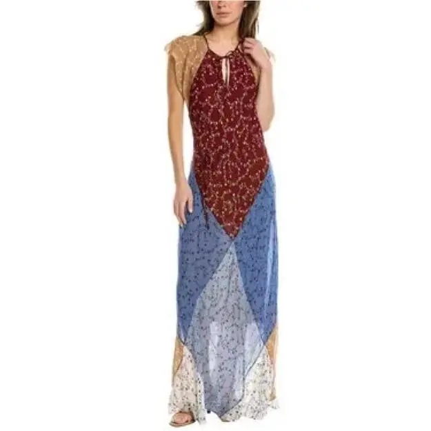 Rag Bone Sam Patchwork Maxi Dress Festival Boho Chic Country Womens XS by Rag & Bone