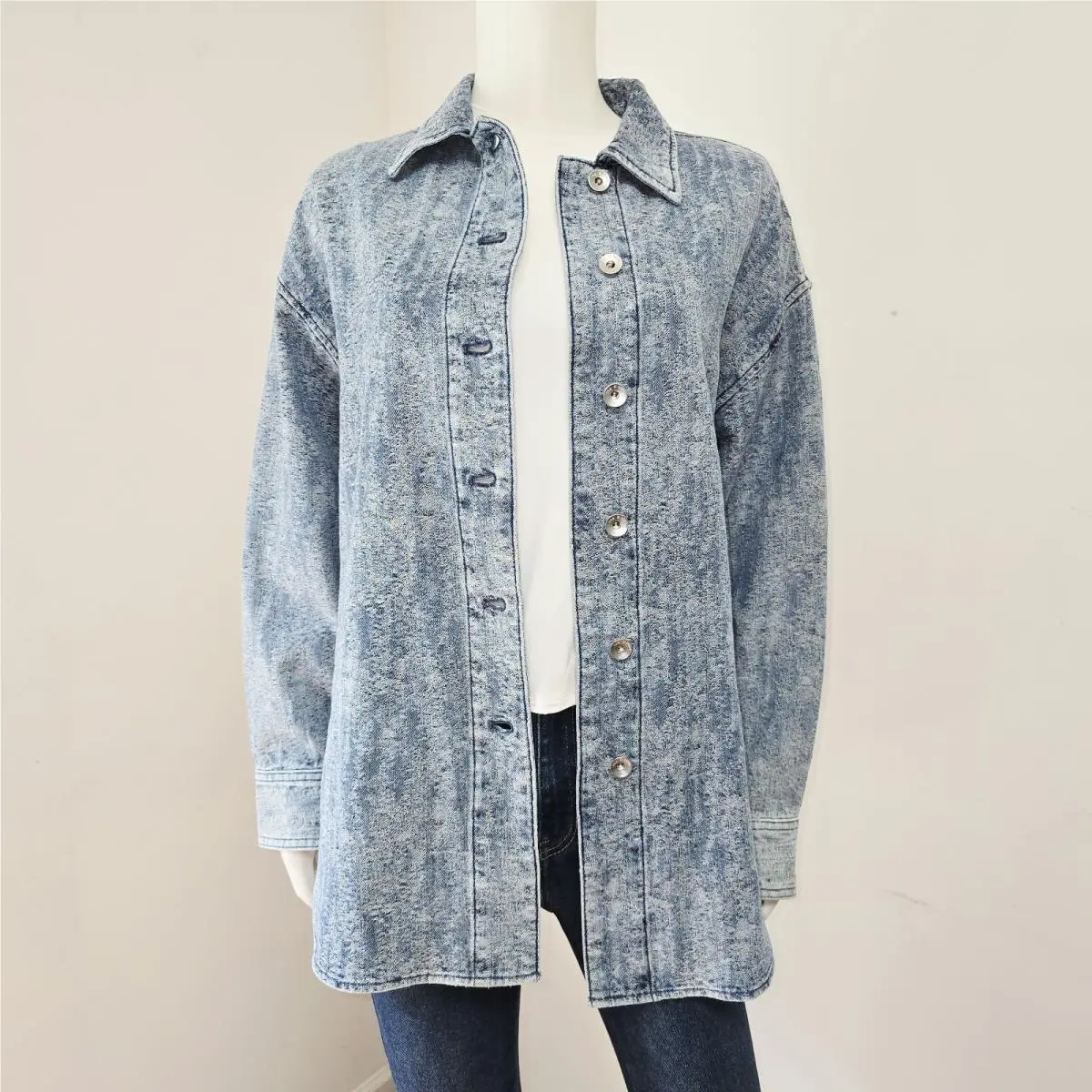 Rag Bone Shirt Jacket Shacket Size S Womens Blue Textured Denim Button Up by Rag & Bone