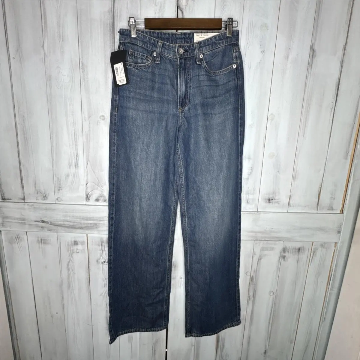 Rag Bone Lori Mid-rise Wide Leg Jeans In Covington Size: 24