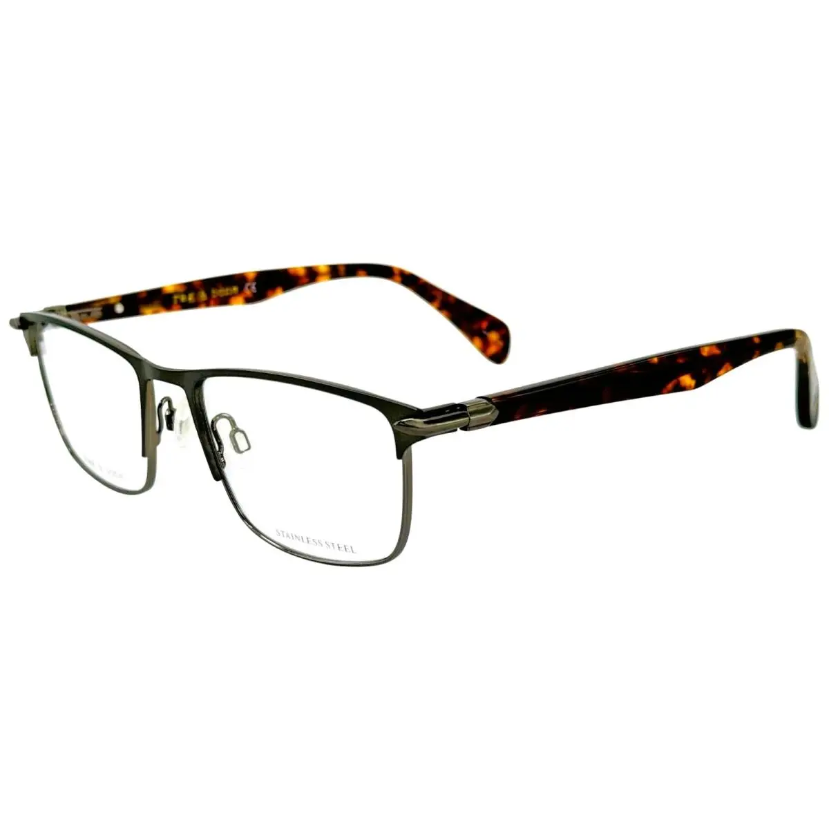 Rag Bone RNB7046 Mens Metal Eyeglass Frame Riw Matte Gray 53-18 Spring Hinges