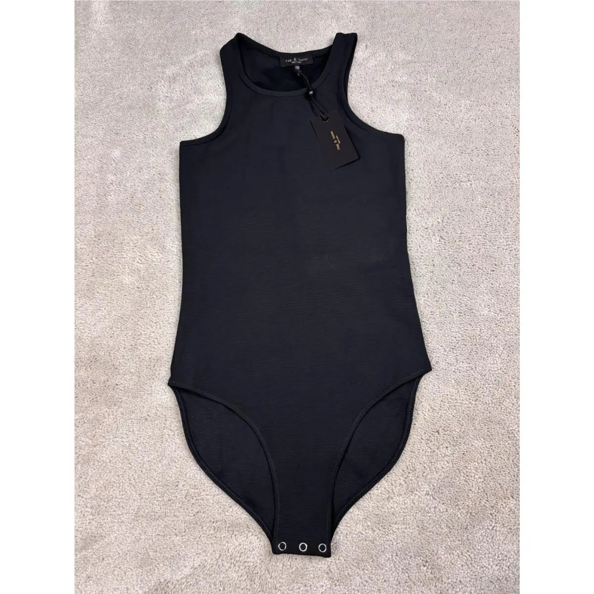 Rag Bone Jackie Bodysuit Black Full Tank Size Xxs