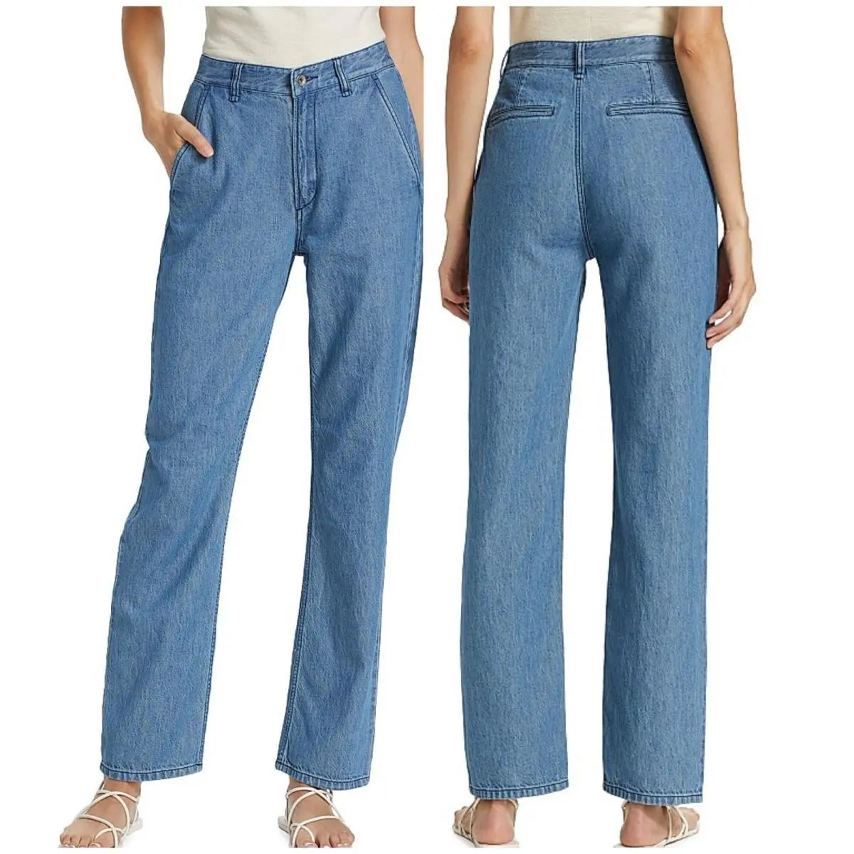 Rag Bone Alex Tailored High Rise Straight Leg Jeans Size 29 Linen Blend by Rag & Bone