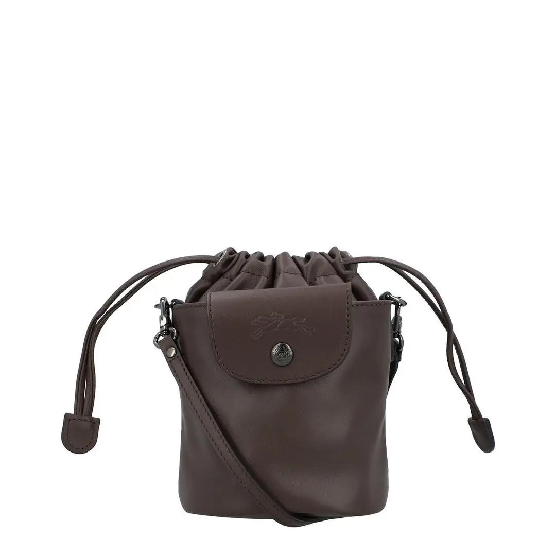 Longchamp Le Pliage Xtra Xs Leather Bucket Bag Women`s Brown - Exterior: Brown
