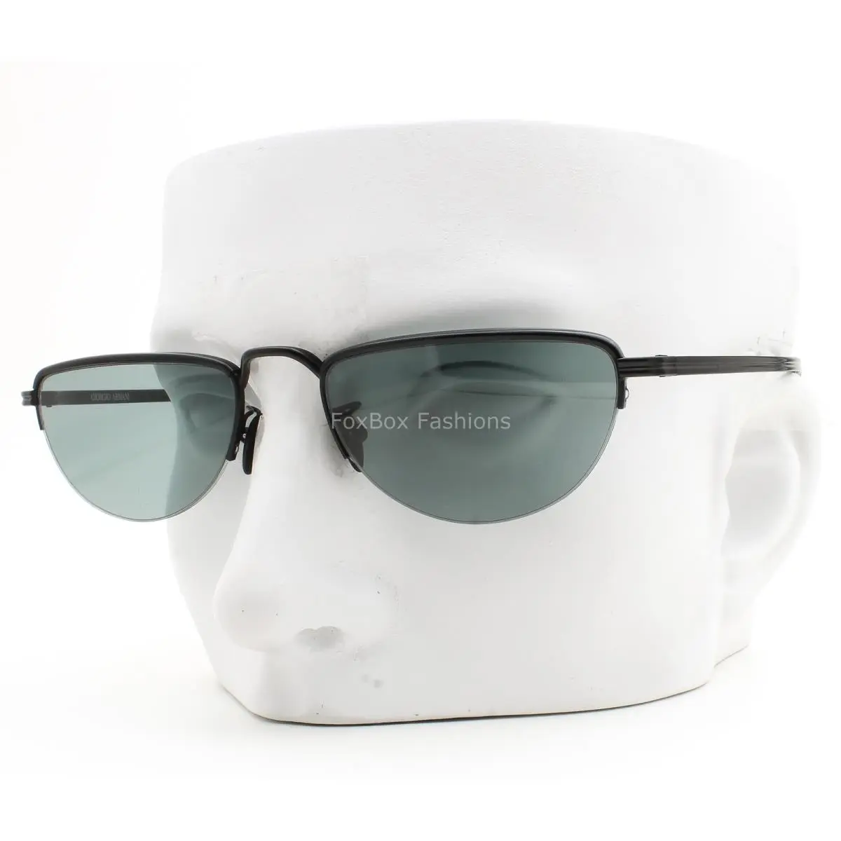 Giorgio Armani Half-rim Sunglasses Matte Black Gray AR 6166J 3001/11 with Case