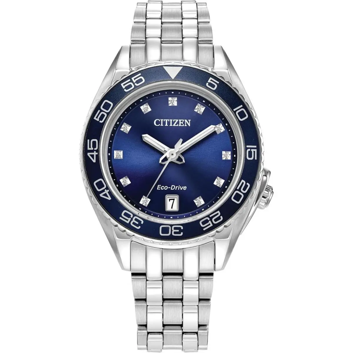 Citizen FE6160-57L Carson Eco-drive Diamond Blue Dial Date Ladies Watch