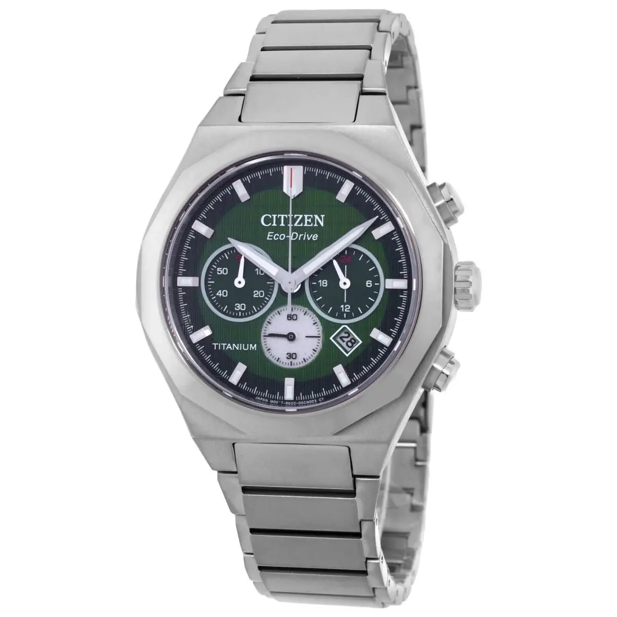 Citizen Zenshin Senkei Chronograph Green Dial Men`s Watch CA4691-59X