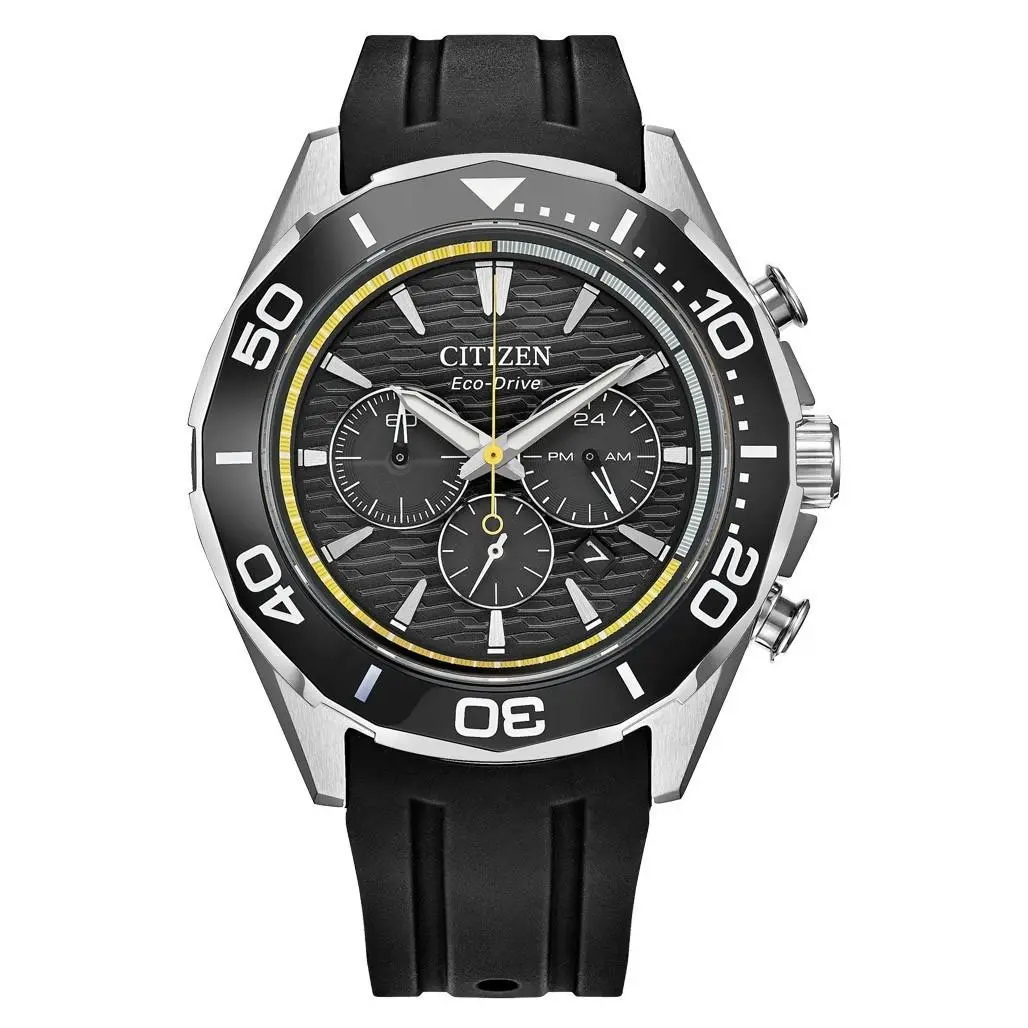 Citizen Men`s Endeavor Chronograph Quartz Black Dial Watch - CA4730-08E - Dial: Black, Band: Black
