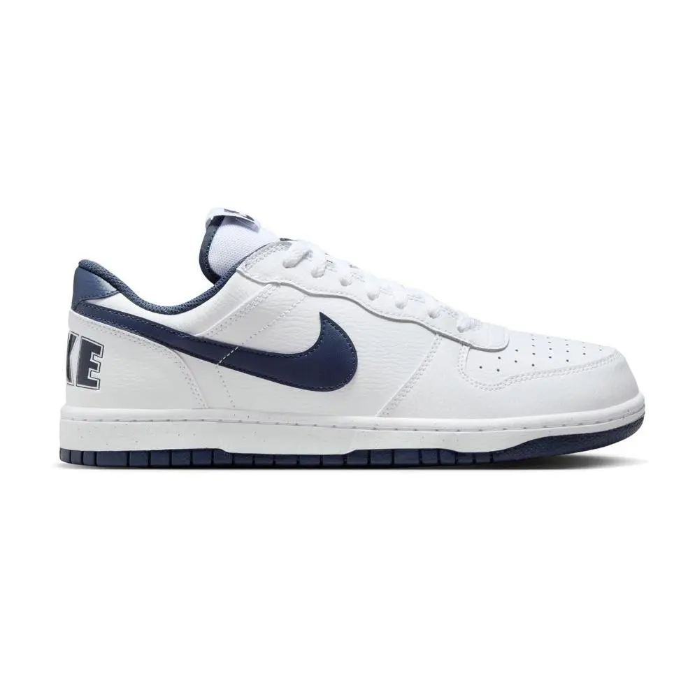 Men Big Nike Low Athletic Sneaker Size 9.5M Shoes White/midnight Navy 355152-140