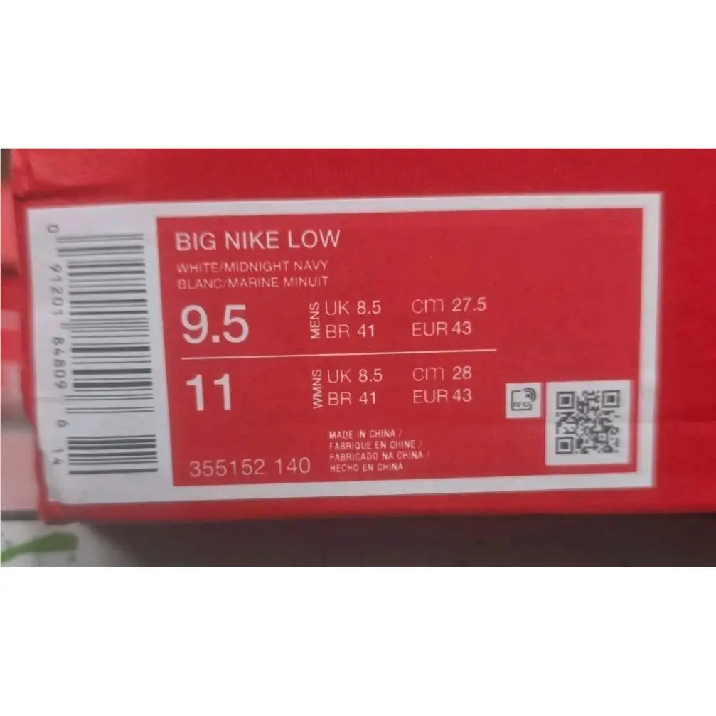 Nike shoes - Nike Big Nike - Big - 355152-140 - White/Midnight Navy (UPC: 091201858187) 7
