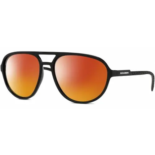 Dolce Gabbana DG6150 Mens Pilot Designer Polarized Sunglasses Black 60mm 4 Opt Red Mirror Polar by Dolce & Gabbana