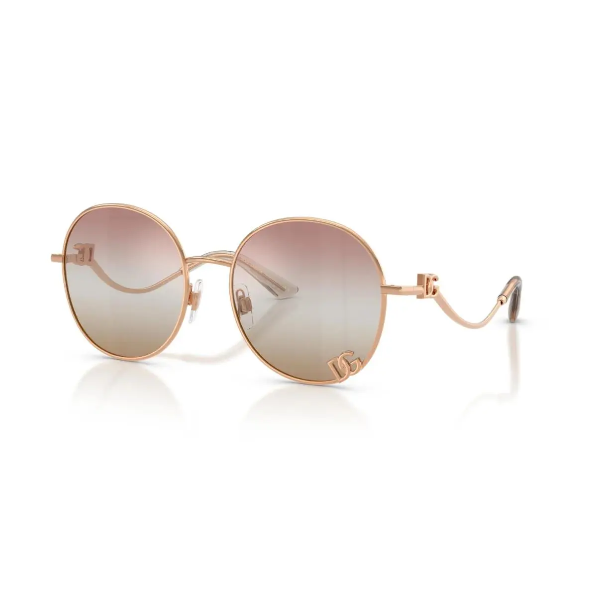 Dolce Gabbana DG 2324 Rose Gold/pink Brown Shaded Mirror 1298EL Sunglasses by Dolce & Gabbana