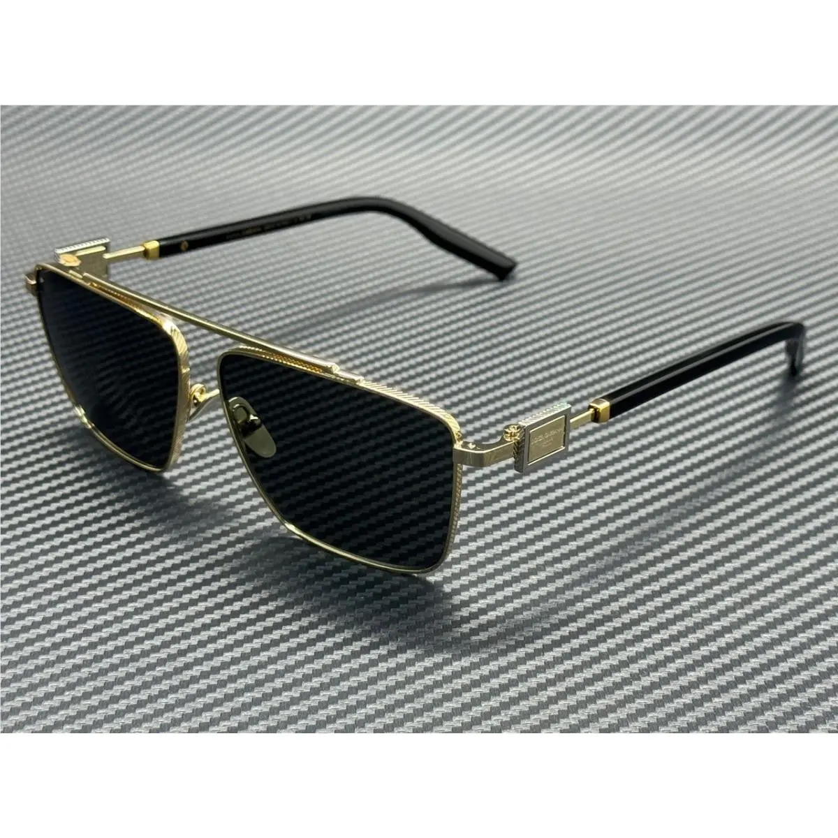 Dolce Gabbana DG2336 02 87 Gold Dark Grey Men`s 59 mm Sunglasses