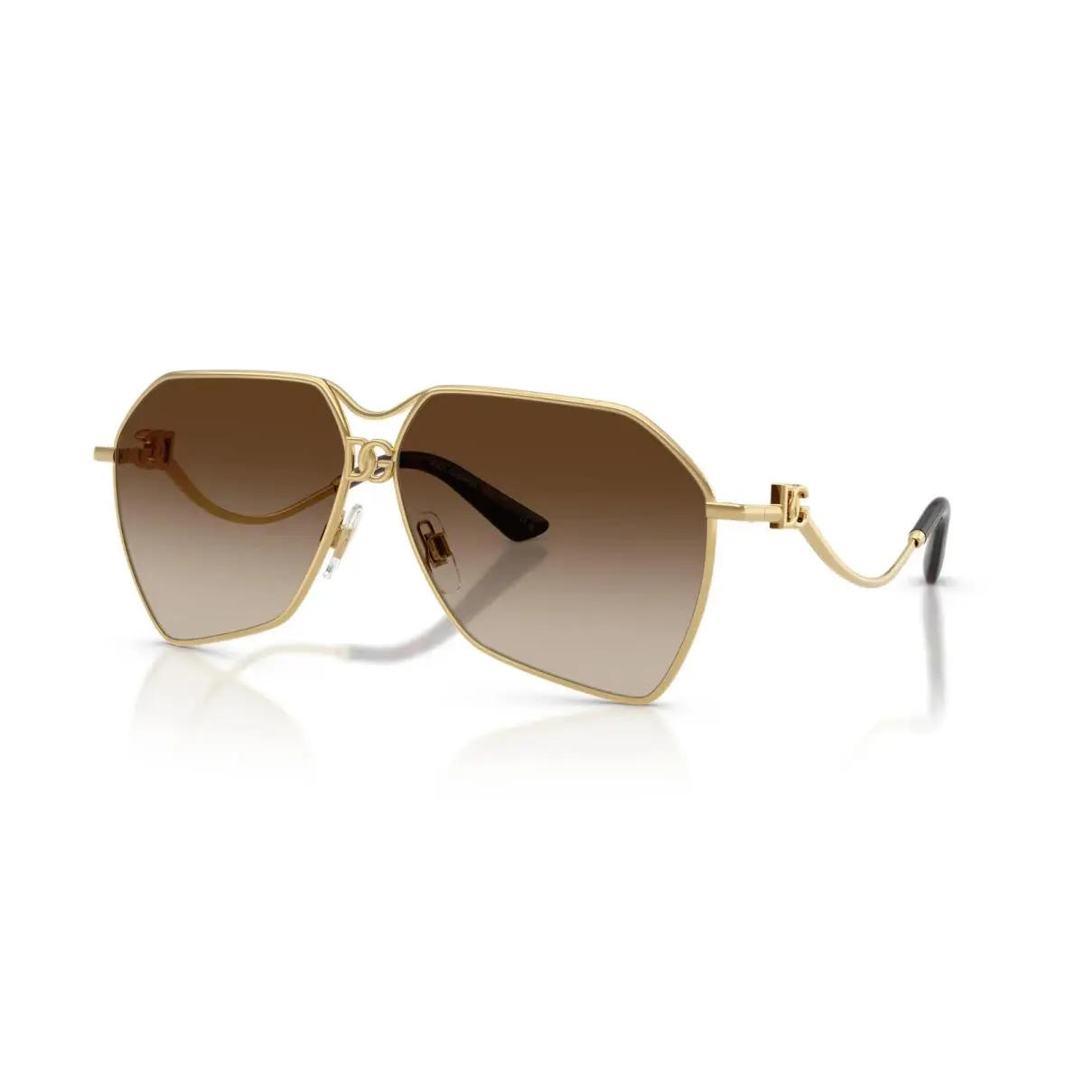 Dolce Gabbana DG 2326 Gold/brown Shaded 02/13 Sunglasses by Dolce & Gabbana