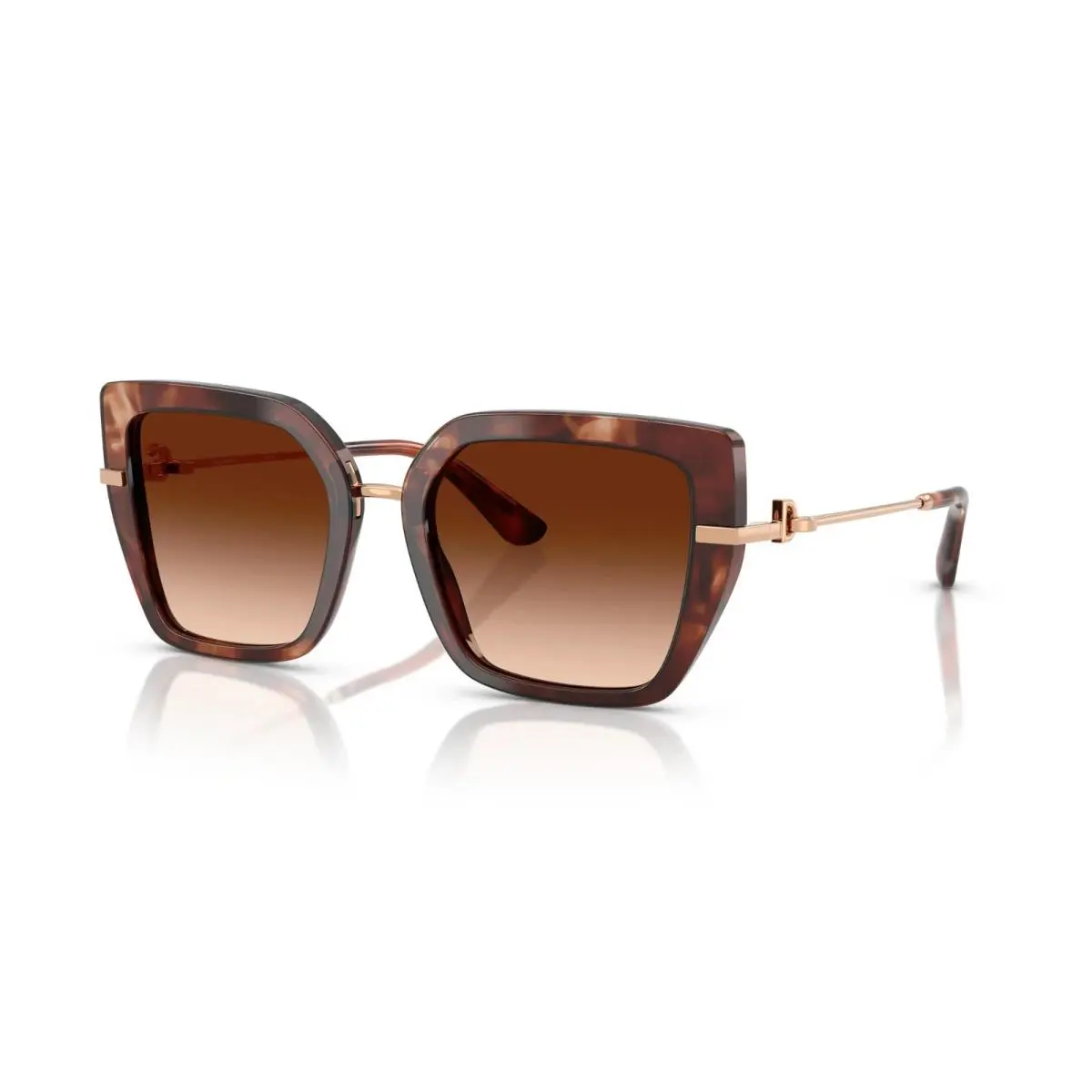 Dolce Gabbana DG 4474 Red Havana Rose Gold/brown Shaded 322274 Sunglasses