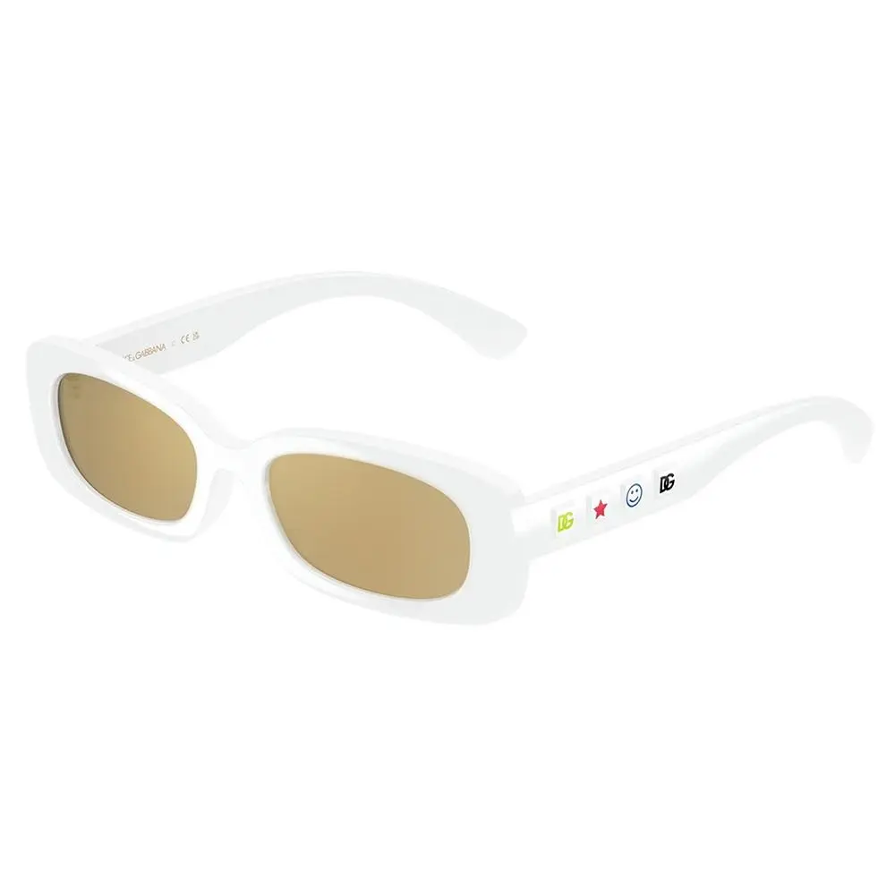 Dolce Gabbana DX 6006U 33127P White Plastic Sunglasses Gold Mirror Lens