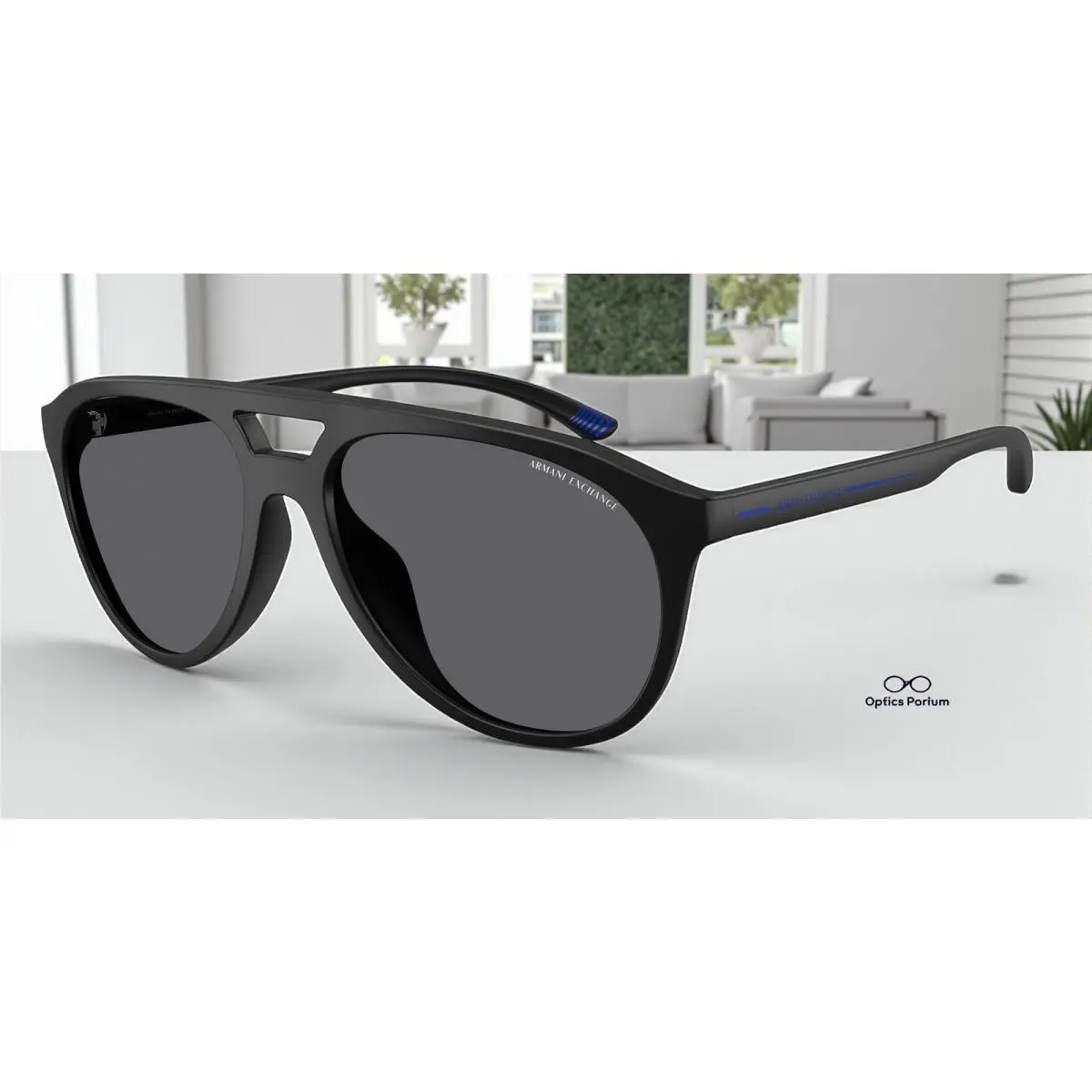Armani Exchange AX4156SU 8078T3 Matte Black Grey Polarized 59mm Men`s Sunglasses