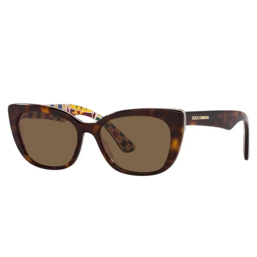 Dolce Gabbana Kids DX 4427 321773 Havana on White Barrow Plastic Sunglasses