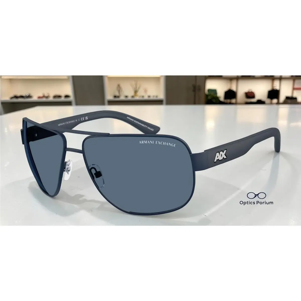 Armani Exchange AX2012S 609980 Matte Blue Dark Blue 62 mm Men`s Sunglasses
