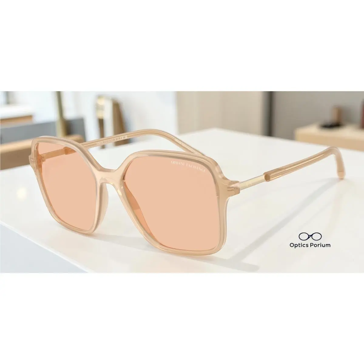 Armani Exchange AX4163S 836673 Shiny Opal Tundra Brown 53 mm Women`s Sunglasses