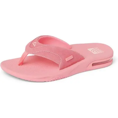 Reef Women`s Fanning Bottle Opener Flip Flops - Strawberry Suede