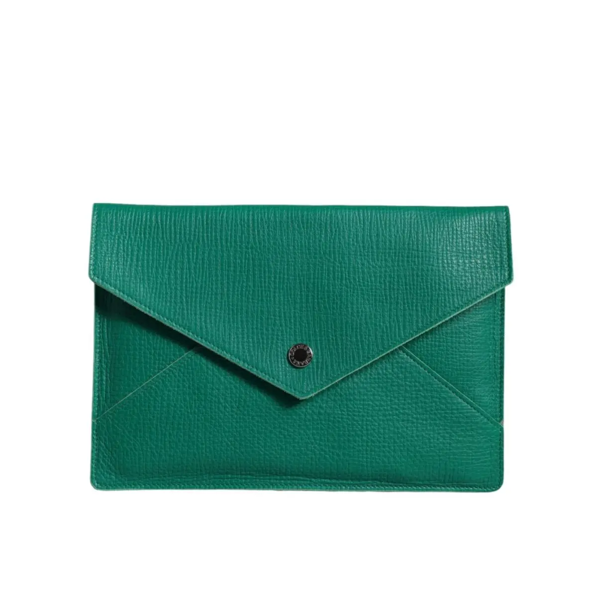 Dolce Gabbana Green Leather Handbag Clutch Mini Purse Pouch Tablet Case
