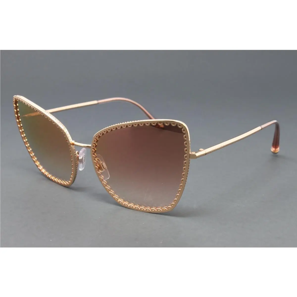 Dolce Gabbana Women`s Sunglasses DG2212 12986F Cat Eye Pink Gold 61mm