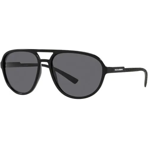 Dolce Gabbana DG6150 Men`s Pilot Designer Sunglasses Black/polarized Grey 60mm