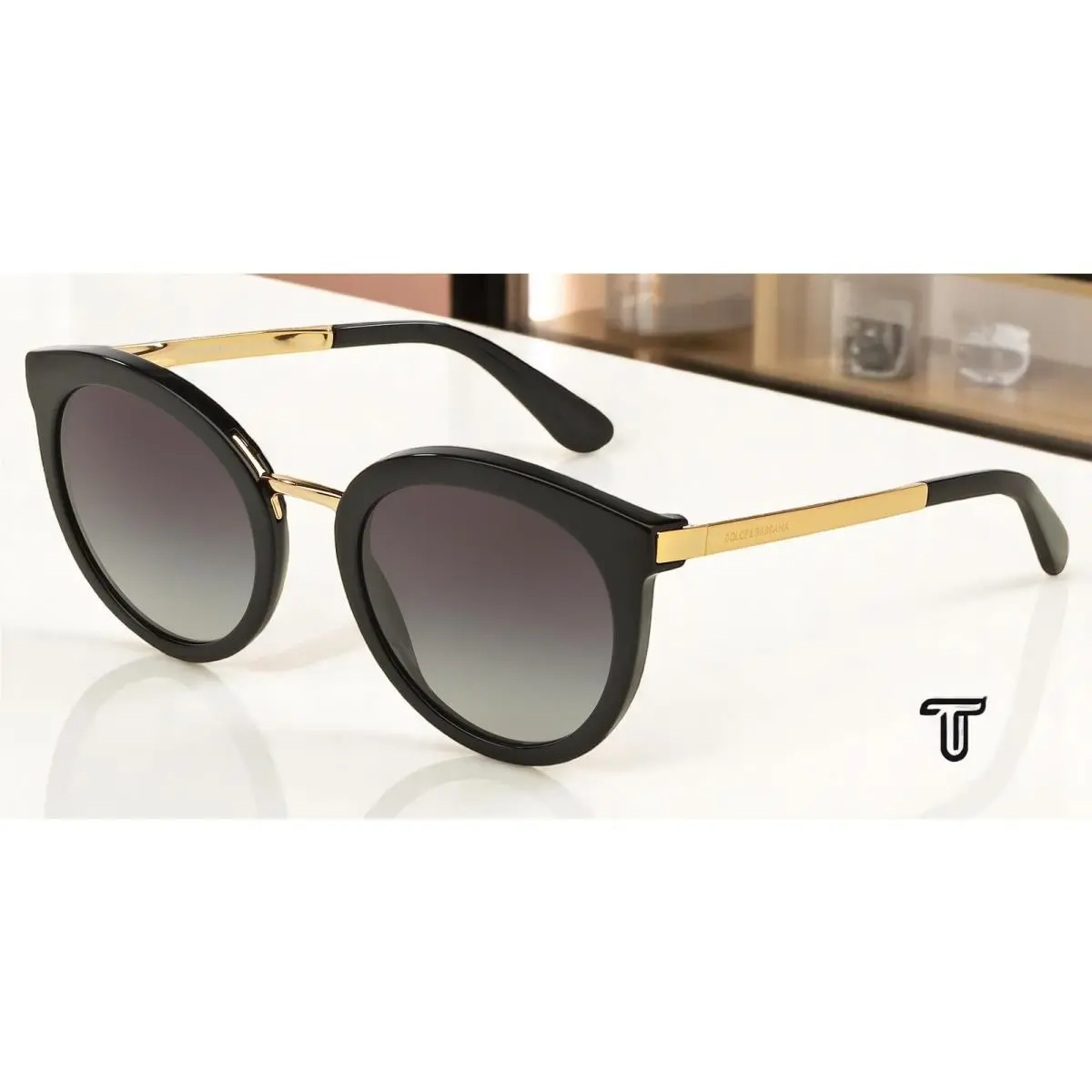 Dolce Gabbana DG4268 501 8G Black Grey Gradient 52 mm Women`s Sunglasses