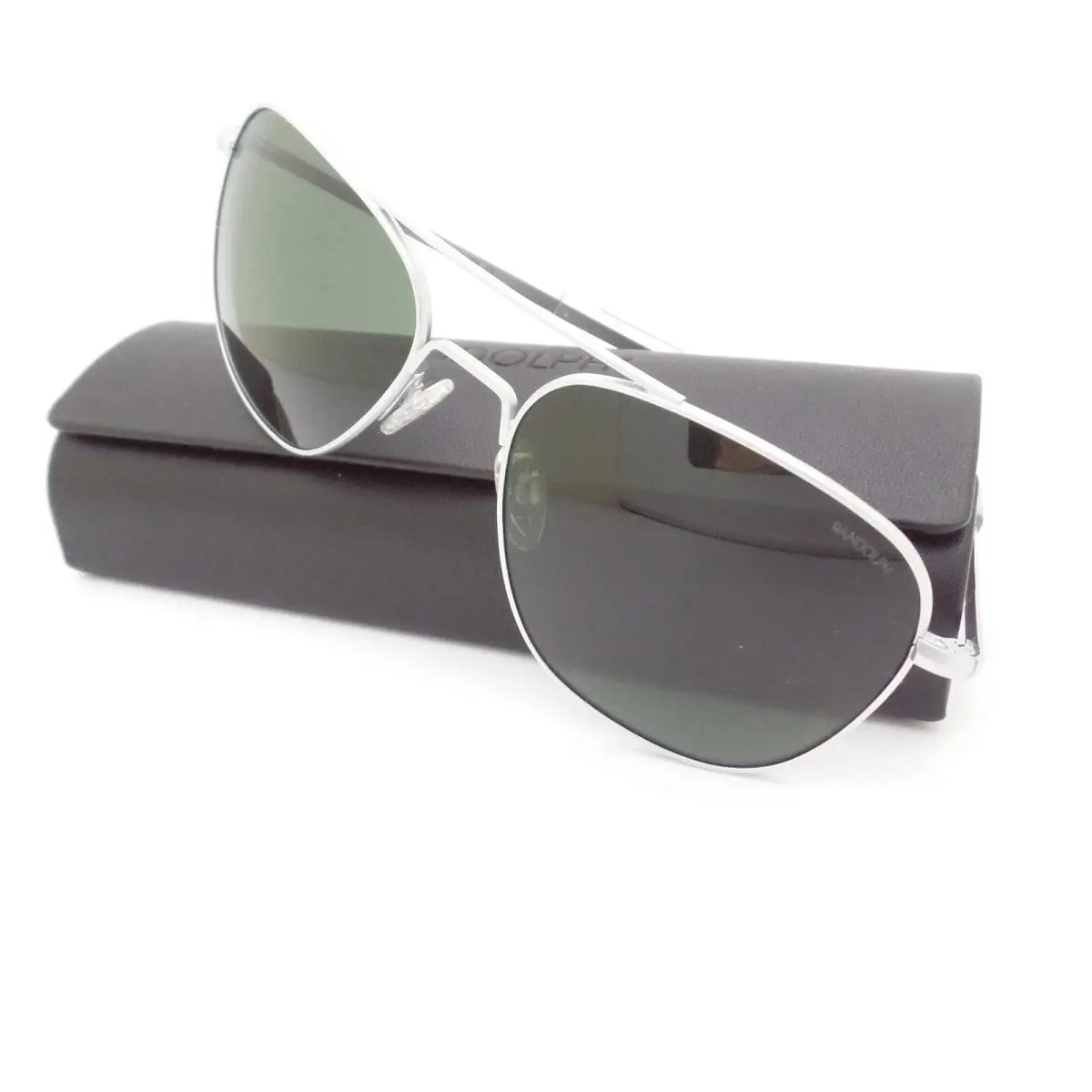 Engineering Aviator Matte Chrome Bayonet Agx Sunglasses 58mm AF136 by Randolph