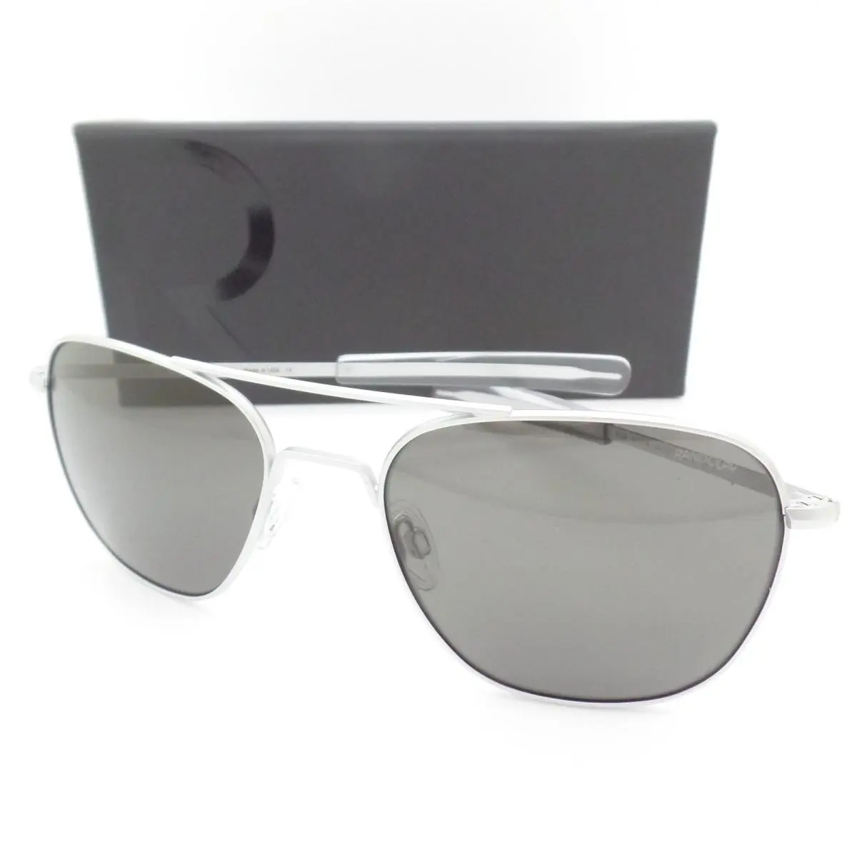 Aviator Military Special Ed AF281 Matte Chrome American Grey Polarized by Randolph