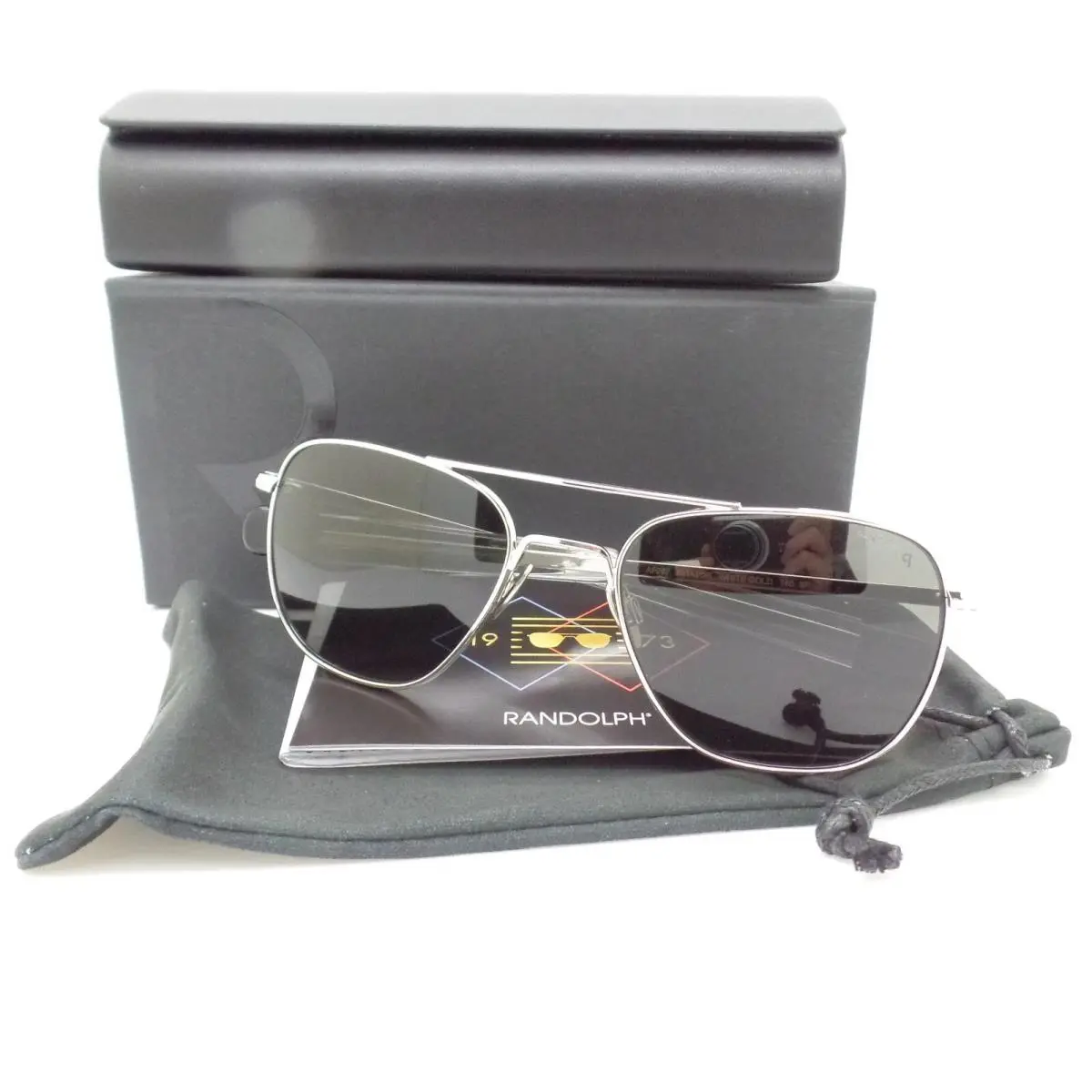 Randolph Engineering Aviator White Gold Gray Polarized AF268 58mm Usa Sunglasses