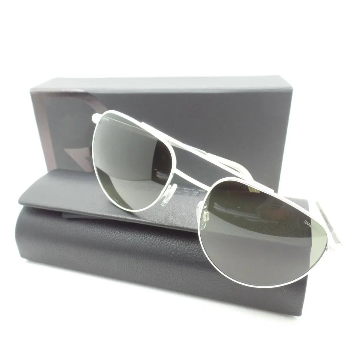 Noyes Satin Silver Evergreen 55m Skull Usa Sunglasses NS001 by Randolph