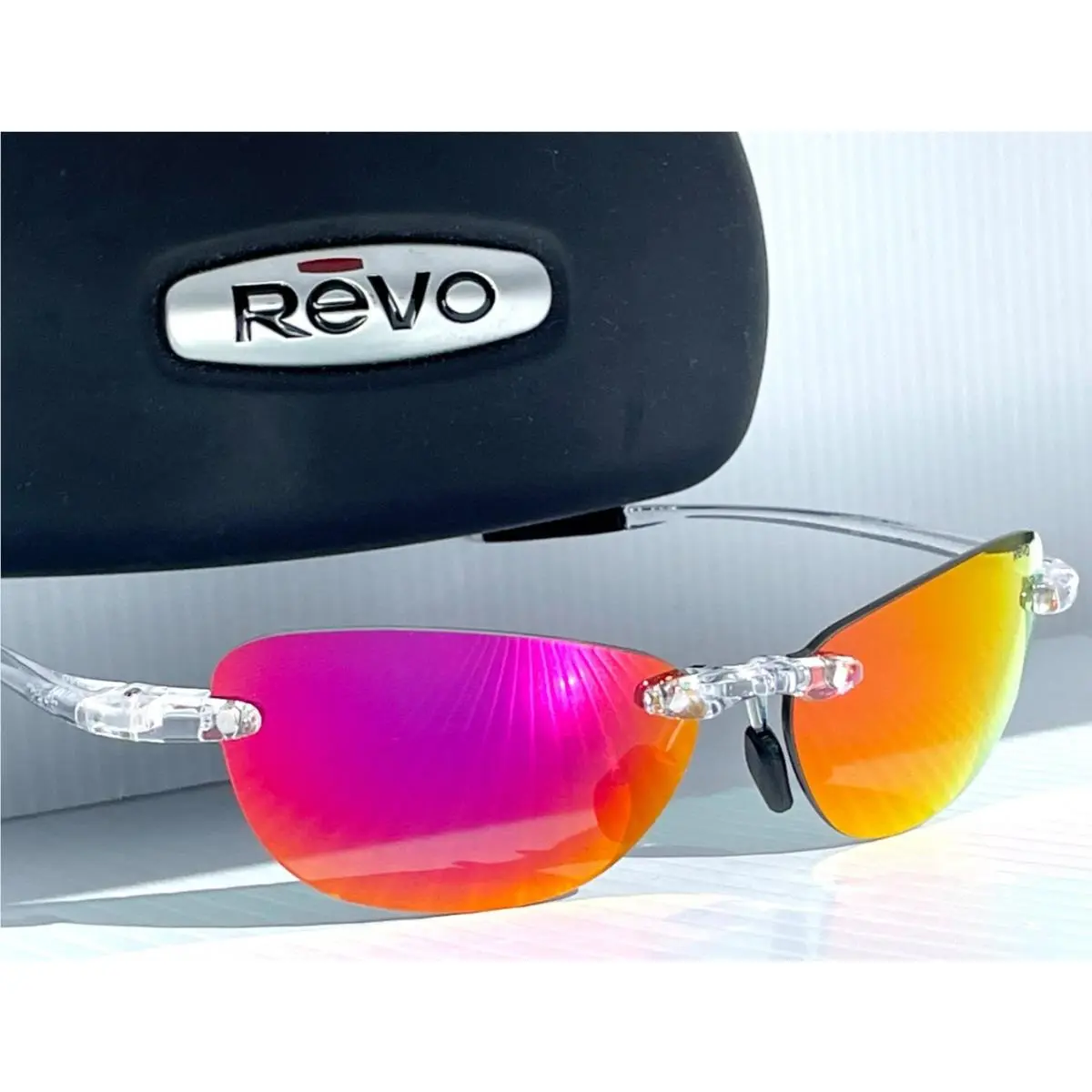 Revo Descend Pro Petite Shiny Clear Polarized Spectra Ruby Sunglass 1243 09 SP