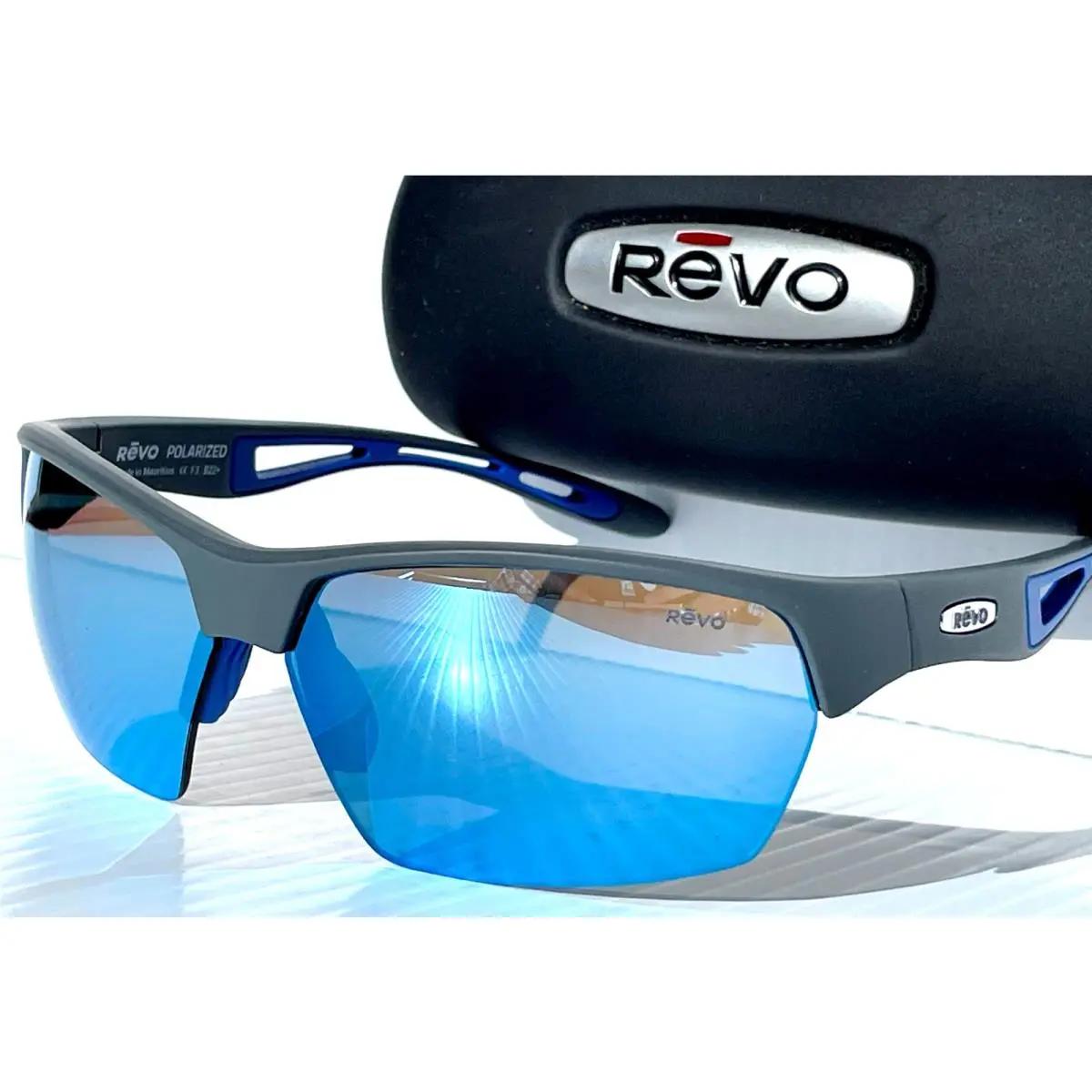 Revo Jett Matte Grey Polarized Blue Water Lens Sunglass RE 1167 00 BL