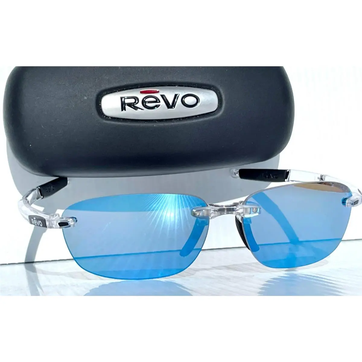 Revo Descend Fold Crystal Clear Polarized Blue Water Lens Sunglass 1140 09 BL