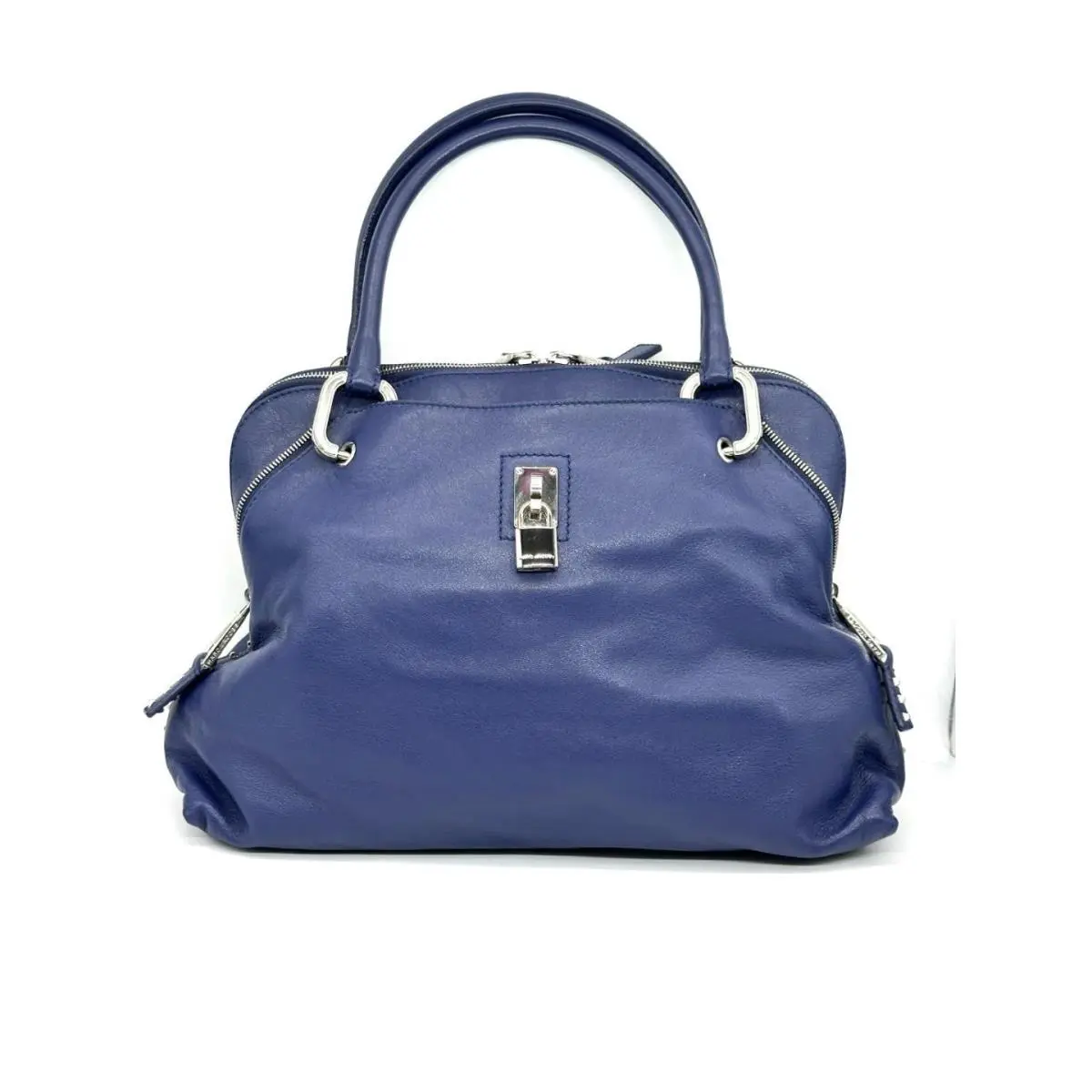 Marc Jacobs Rio Leather Top Handle Satchel Tote Bag Pacific Blue